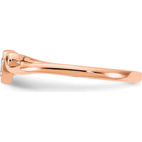 10K Rose Gold Polished Heart Diamond Ring with Brilliant Diamonds - Women's Jewelry by 0