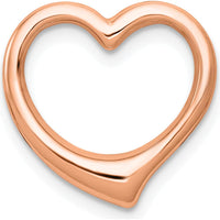 10K Rose Gold Polished Heart Slide Pendant - Large Charm Design