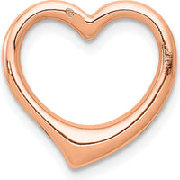 10K Rose Gold Polished Heart Slide Pendant - Large Charm Design