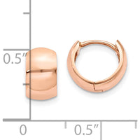10K Rose Gold Polished Round Hinged Hoop Earrings - Elegant Design for Women