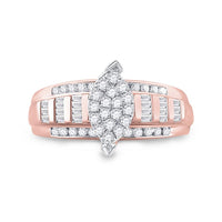 10K Rose Gold Round Diamond Bridal Ring - 1/2 Carat Total Diamond Weight