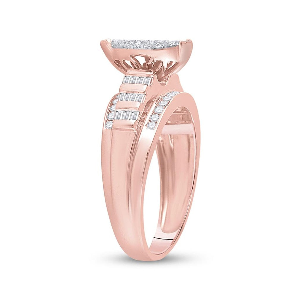 10K Rose Gold Round Diamond Bridal Ring - 1/2 Carat Total Diamond Weight