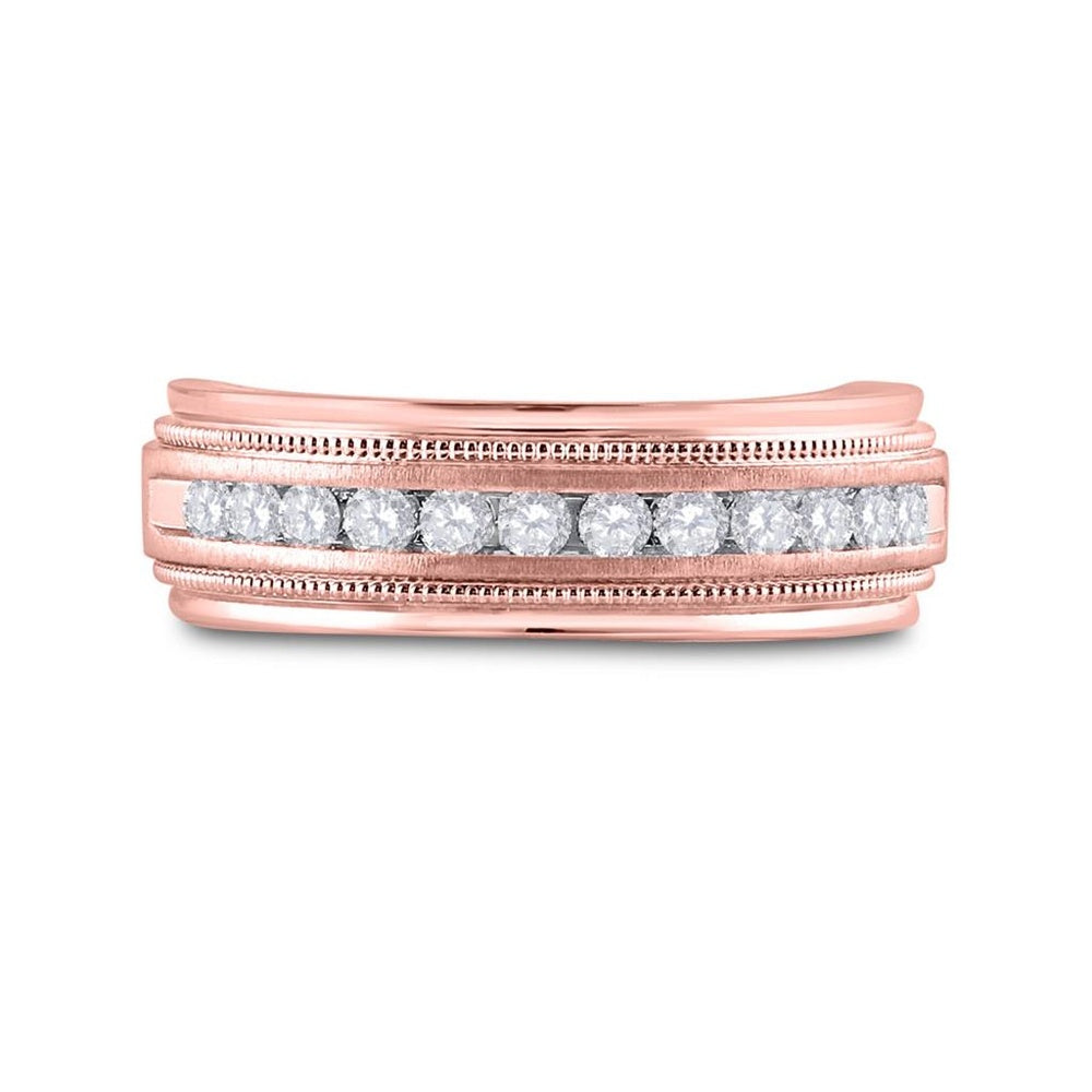 10K Rose Gold Round Diamond Bridal Ring - 1/2 Carat Total Diamond Weight