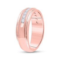 10K Rose Gold Round Diamond Bridal Ring - 1/2 Carat Total Diamond Weight