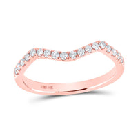 10K Rose Gold Round Diamond Bridal Ring - 1/5 Carat Total Diamond Weight