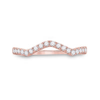 10K Rose Gold Round Diamond Bridal Ring - 1/5 Carat Total Diamond Weight