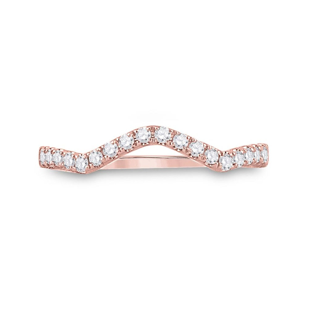 10K Rose Gold Round Diamond Bridal Ring - 1/5 Carat Total Diamond Weight