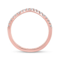 10K Rose Gold Round Diamond Bridal Ring - 1/5 Carat Total Diamond Weight