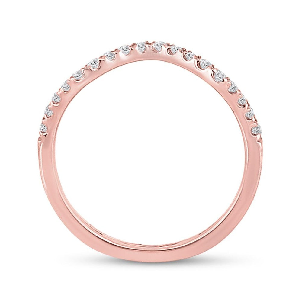 10K Rose Gold Round Diamond Bridal Ring - 1/5 Carat Total Diamond Weight