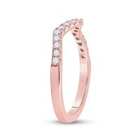 10K Rose Gold Round Diamond Bridal Ring - 1/5 Carat Total Diamond Weight