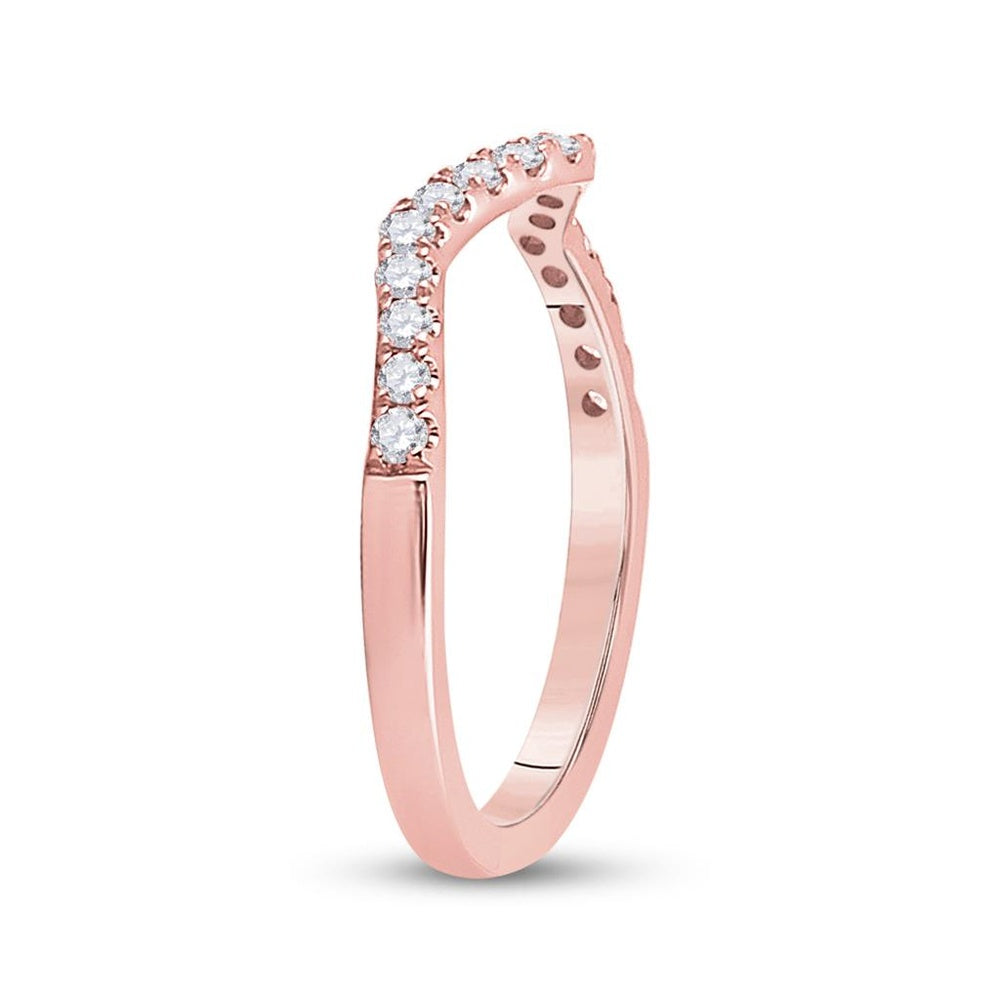 10K Rose Gold Round Diamond Bridal Ring - 1/5 Carat Total Diamond Weight