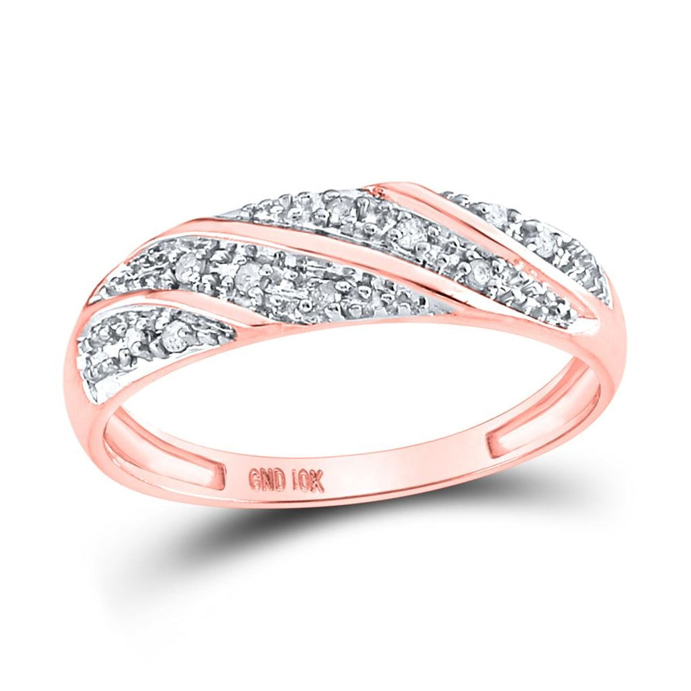 10K Rose Gold Round Diamond Bridal Ring Set - 1/3 Carat Total Diamond Weight