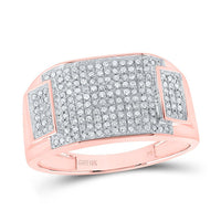 10K Rose Gold Round Diamond Ring - 1/2 Carat Total Diamond Weight