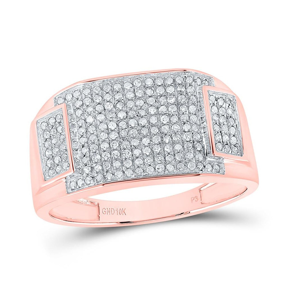 10K Rose Gold Round Diamond Ring - 1/2 Carat Total Diamond Weight