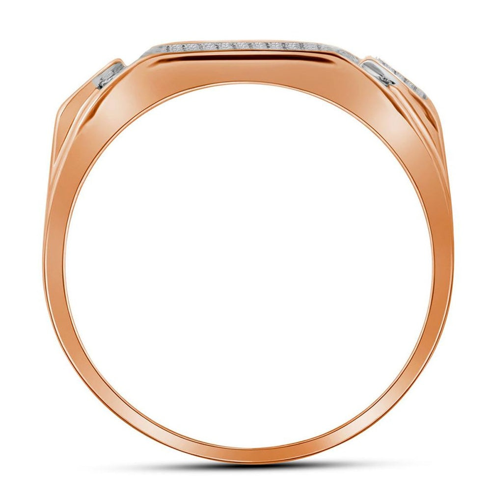 10K Rose Gold Round Diamond Ring - 1/2 Carat Total Diamond Weight