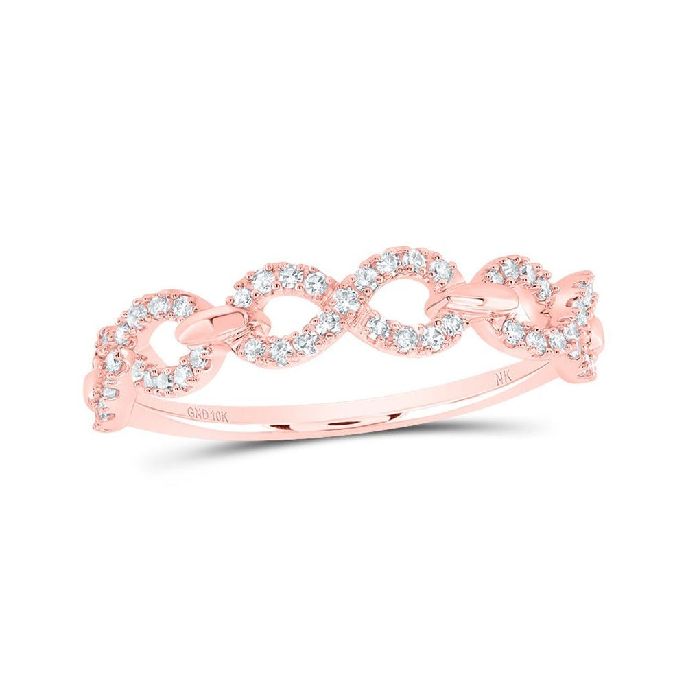 10K Rose Gold Round Diamond Ring - 1/4 Carat Total Diamond Weight