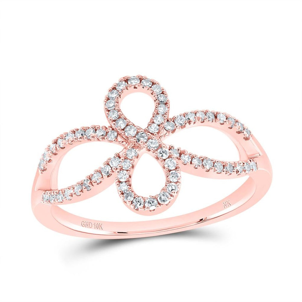 10K Rose Gold Round Diamond Ring - 1/4 Carat Total Diamond Weight
