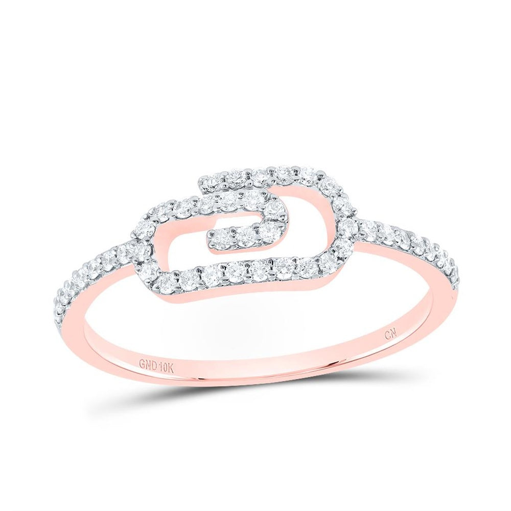 10K Rose Gold Round Diamond Ring - 1/5 Carat Total Diamond Weight