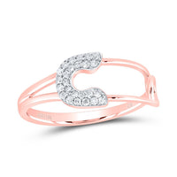 10K Rose Gold Round Diamond Ring - 1/8 Carat Total Diamond Weight