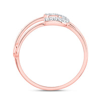 10K Rose Gold Round Diamond Ring - 1/8 Carat Total Diamond Weight