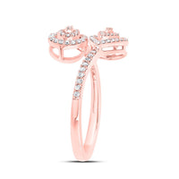 10K Rose Gold Round Diamond Ring - 3/8 Carat Total Diamond Weight