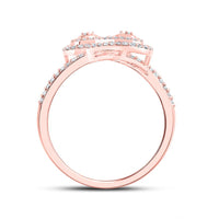 10K Rose Gold Round Diamond Ring - 3/8 Carat Total Diamond Weight