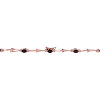 10K Rose Gold Smoky Quartz Bracelet - Exquisite Elegance