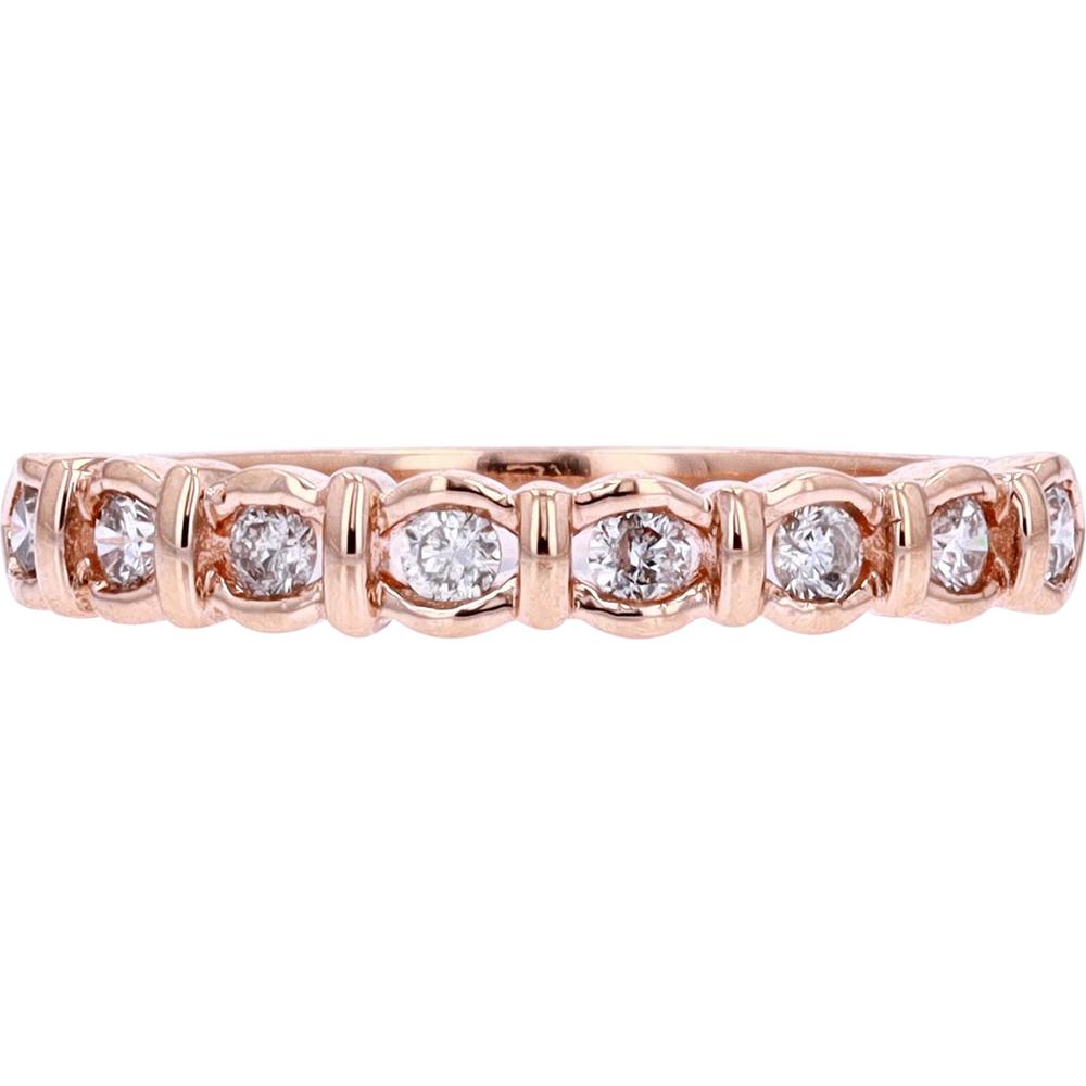 10K Rose Gold Woven Diamond Band with 1/4 Carats Total Diamond Weight