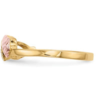 10K Tri-Color Gold Diamond Ring with Round Diamond Accent - 0.05 Carat Total Diamond Weight