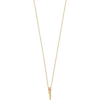 10K Tri-Color Gold Diamond Rose Pendant Necklace - 0.05 Carat Total Diamond Weight