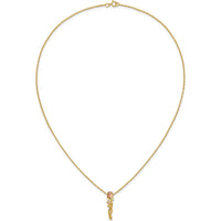 10K Tri-Color Gold Diamond Rose Pendant Necklace - 0.05 Carat Total Diamond Weight