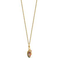 10K Tri-Color Gold Necklace with Multi-Color Mystic Topaz Pendant - 1.50 Carat Total Gem Weight