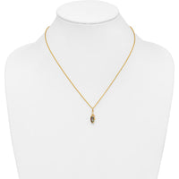 10K Tri-Color Gold Necklace with Multi-Color Mystic Topaz Pendant - 1.50 Carat Total Gem Weight