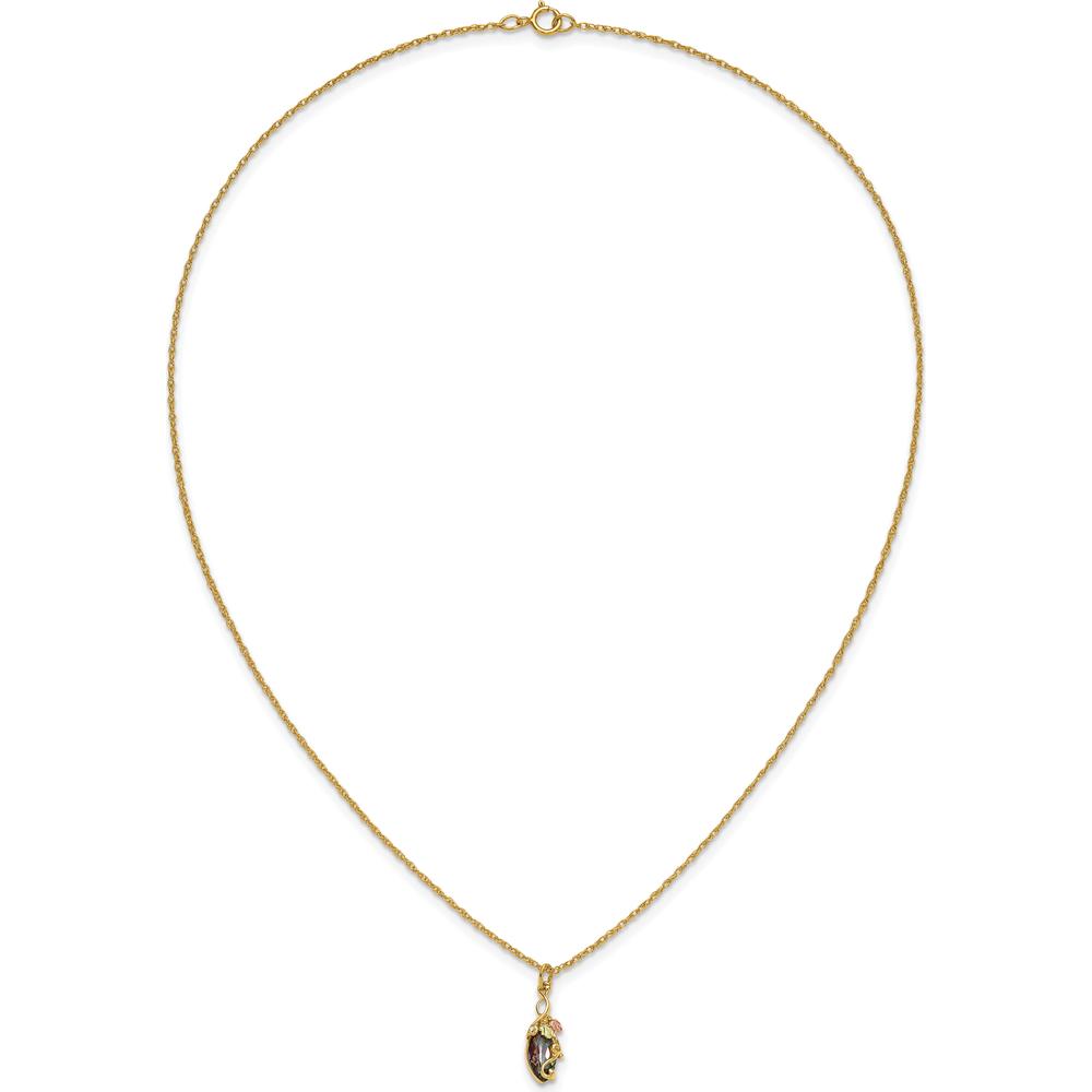 10K Tri-Color Gold Necklace with Multi-Color Mystic Topaz Pendant - 1.50 Carat Total Gem Weight