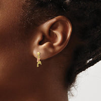 10K Tri-Color Gold Post Dangle Earrings - Elegant Tri-tone Gold Design