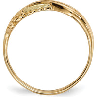 10K Tri-Color Gold Ring with 0.167 Carat Round Diamonds Channel Set in Yellow, Pink, and Green Gold