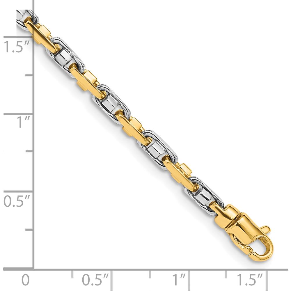 10K Two-Tone 3.5mm Fancy Link Chain Bracelet - 7.25"