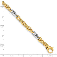 10K Two-Tone 5.38mm Hand-Polished Fancy Link Bracelet - 8.5" Length