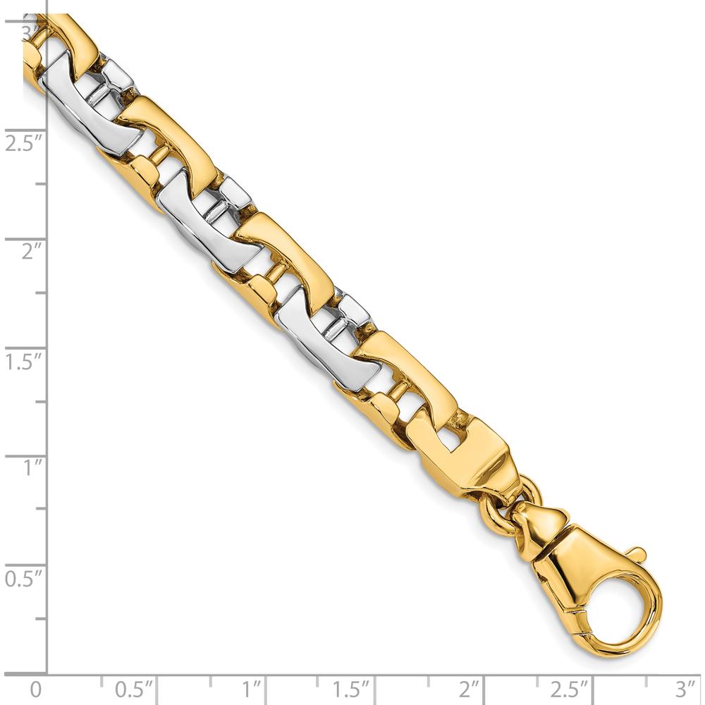 10K Two-Tone 8.5mm Hand-polished Fancy Link Bracelet - Solid Gold Design