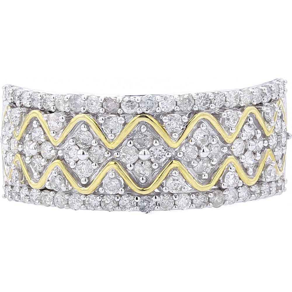 10K Two-Tone Diamond Band with 3/4 Carat Total Weight