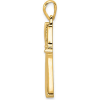 10K Two-Tone Fancy Cross Pendant - Polished Finish