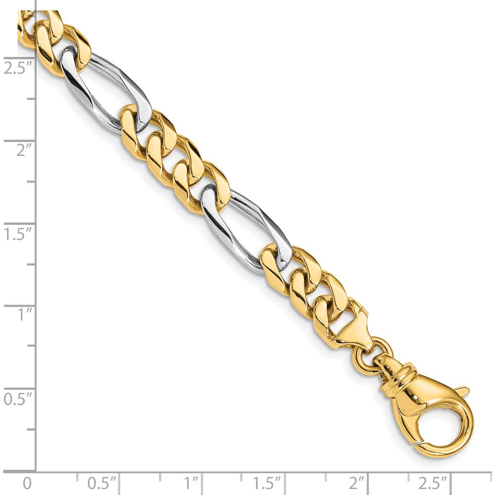 10K Two-Tone Gold 8" Fancy Link Bracelet with Lobster Clasp