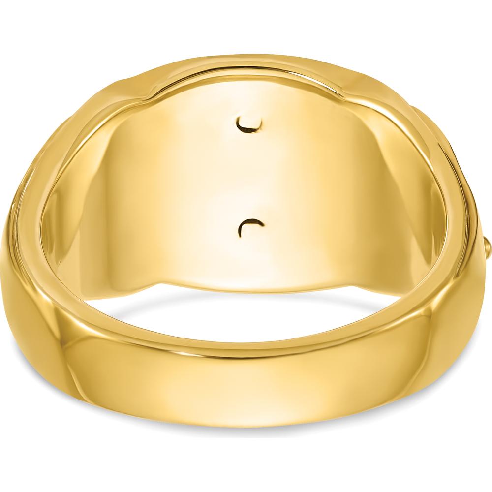10K Two-Tone Gold and Black Enamel Men's Past Master Masonic Ring - 14.1mm Band Width by IBGoodman