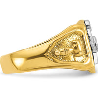 10K Two-Tone Gold and Black Enamel Men's Past Master Masonic Ring - 14.1mm Band Width by IBGoodman