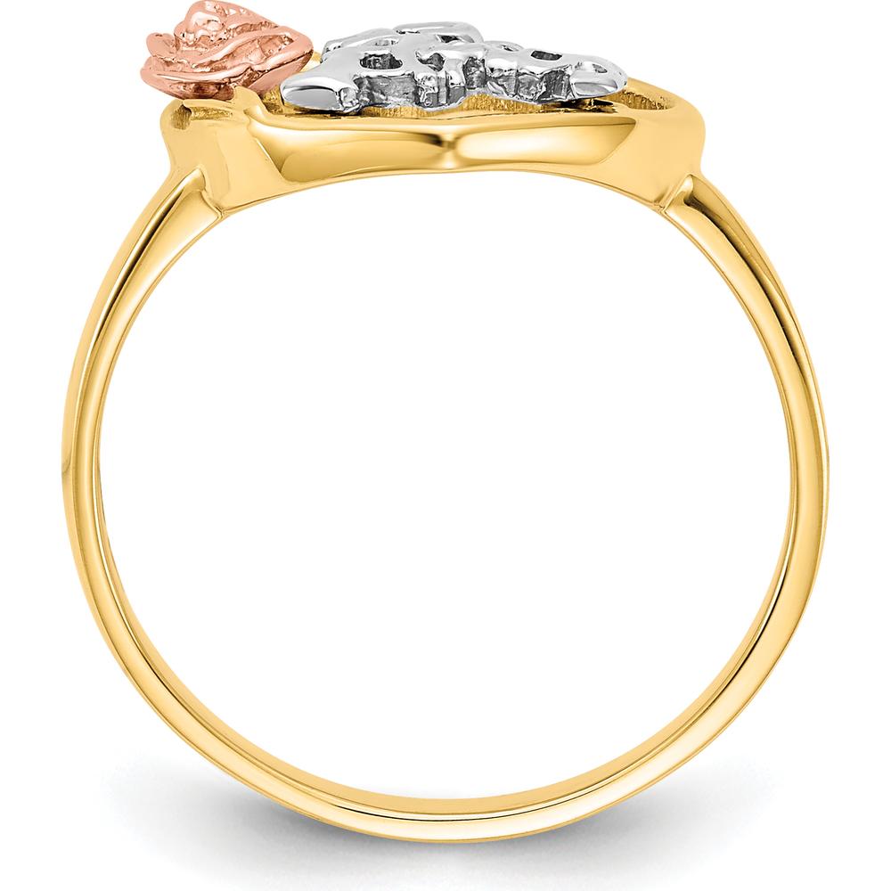 10K Two-Tone Gold & Rhodium Heart-Shaped 15 Años Ring with Rose Gold Accent