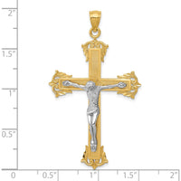 10K Two-Tone Gold Crucifix Pendant - Polished Finish