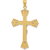 10K Two-Tone Gold Crucifix Pendant - Polished Finish