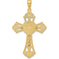 10K Two-Tone Gold Cut-Out Crucifix Charm Pendant - 42.1mm Length