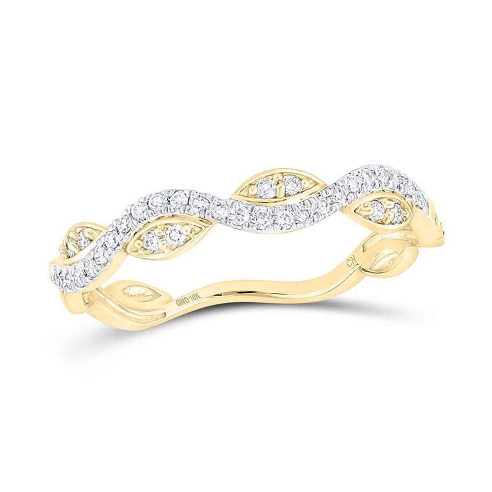 10K Two-Tone Gold Diamond Band Ring - 1/6 Carat Total Diamond Weight