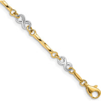 10K Two-Tone Gold Fancy Link Bracelet - 7.5in Length, Polished Finish